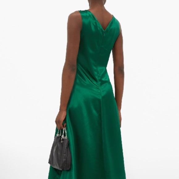 NWT Sies Marjan Green Miriam Satin Midi Dress XS holiday dress - Picture 6 of 8